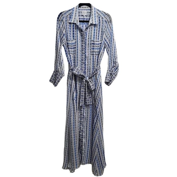 MISA Los Angeles Women's White Button-Front Kirat Midi Shirt Dress Size S - Picture 7 of 10